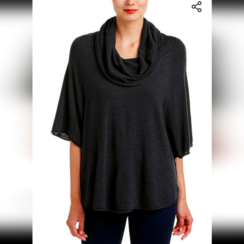 Joie 'Celia' Cowl Neck Pullover Cashmere Wool Sweater Heather Charcoal Gray Med